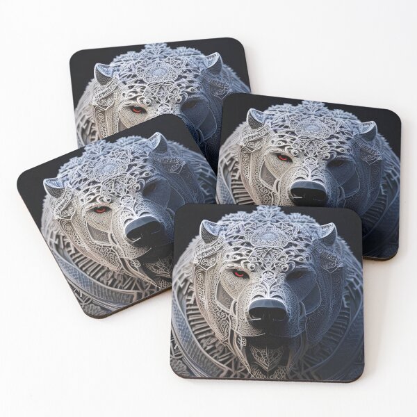 Item preview, Intricately detailed warrior bear designed and sold by WildMountainArt.