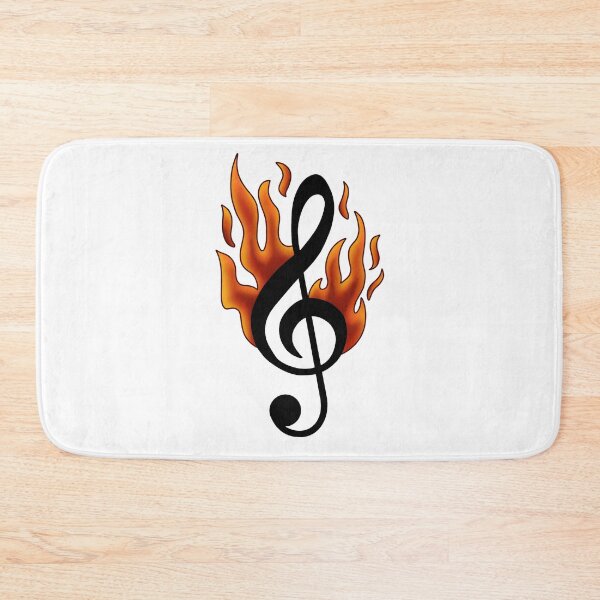 Item preview, Loki’s Flaming Treble Clef Tattoo designed and sold by spottedhound.