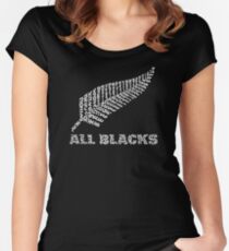 The Rugby Team "All Blacks" of New Zealand Women's Fitted Scoop T-Shirt