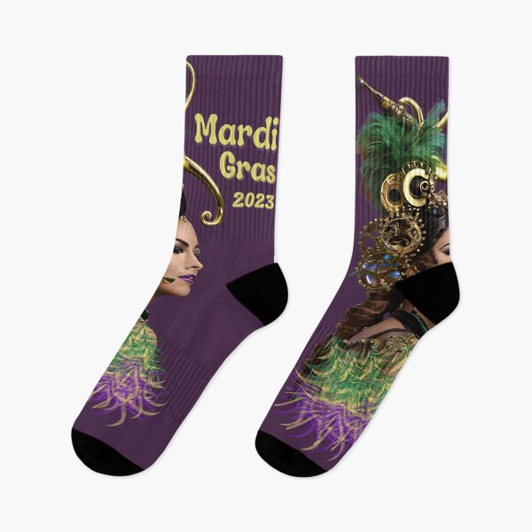 Item preview, Mardi Gras Steampunk Woman Celebrating Mardi Gras Costume with Trombone designed and sold by Hanlar.