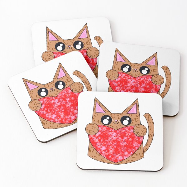 Item preview, Vance The Brown Pattern Cat With Valentines Heart designed and sold by missmann.