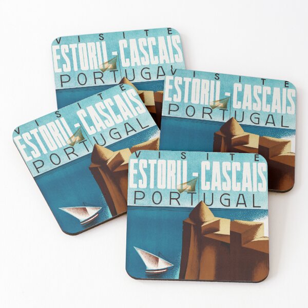 Item preview, VISITE ESTORIL CASCAIS PORTUGAL 1930s Art Deco Travel Poster designed and sold by retroposters.