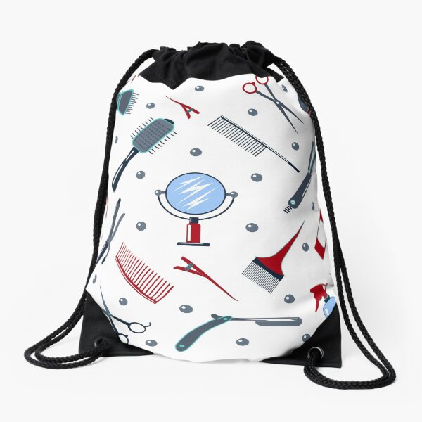 Barber and Hairdresser Tools Seamless Pattern Drawstring Bag