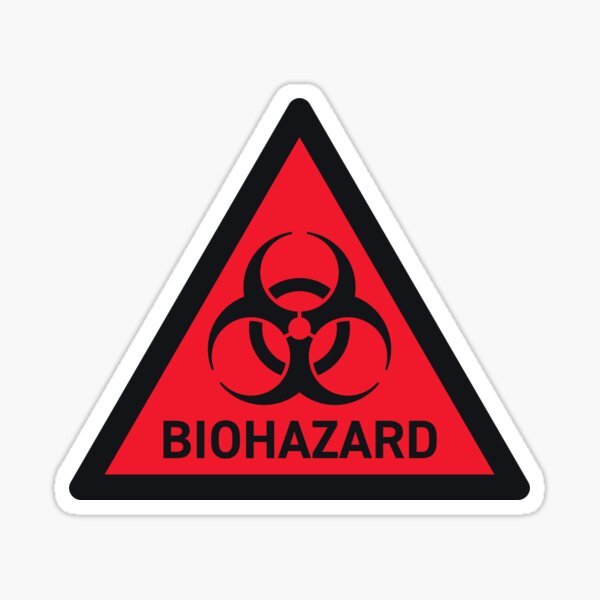 biohazard-safety-warning-sign-triangle-with-text-red-sticker-for-sale-by-voodoocircus-redbubble for Free Printable Biohazard Sign Printable Biohazard Safety Warning Sign Triangle With Text Red
