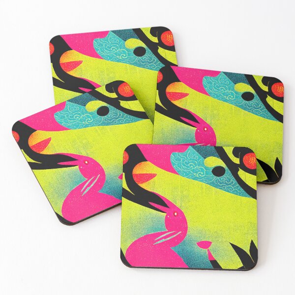 Item preview, Patchwork Easter Bunny - A Colorful Montage of Neon Rabbit and Checkerboard Patterns in a Tessellated Illustration Design designed and sold by IrisMyriel.