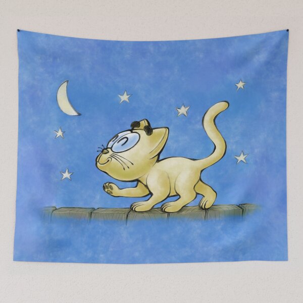 Item preview, Midnight Stroll - Happy Kittens Cat Drawing designed and sold by TomsZoo.