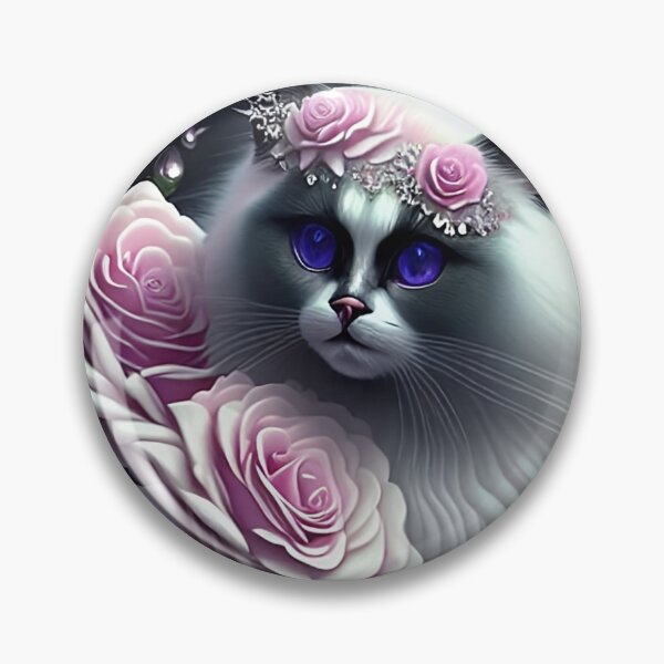 Item preview, Adorable Pink Rose-Loving Ragdoll designed and sold by Nocturne  Paws.