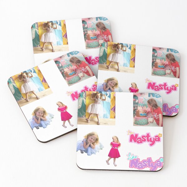 Item preview, like nastya red pink dress nastya chilling and playing with her hair on birthday in red pink dress, nastya logo designed and sold by theJuniorJams.