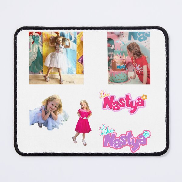 Item preview, like nastya red pink dress nastya chilling and playing with her hair on birthday in red pink dress, nastya logo designed and sold by theJuniorJams.