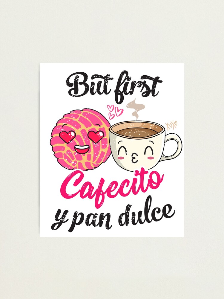 Cafecito y Chisme Pan Dulce Hand Drawn Mexican Concha iced coffee