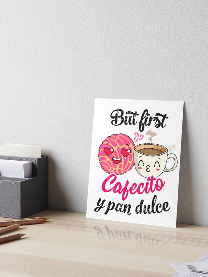 Cafecito y Chisme Pan Dulce Hand Drawn Mexican Concha iced coffee