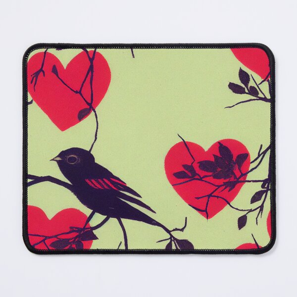 Item preview, Antique Valentines Day Red Hearts Black Bird Love designed and sold by digitalvintage.