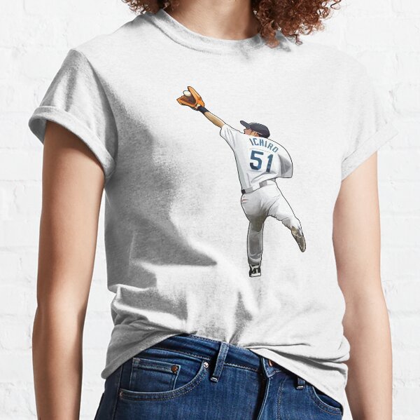 Seattle Mariners Shirt Adult Medium Blue White Baseball Ichiro Suzuki Mens  A54 *