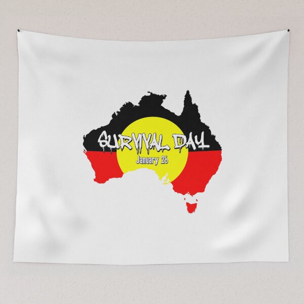 Item preview, Survival Day January 26 Aboriginal Flag Australia designed and sold by everything4eva.
