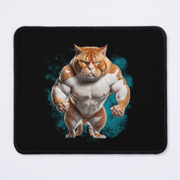 Item preview, Trained Cat With Muscle Yellow Eye Looking Wild Angry Smoked Background BodyBuilder designed and sold by adembulut.