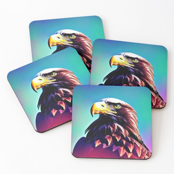 Item preview, Majestic eagle with colourful background designed and sold by hendrikspix.