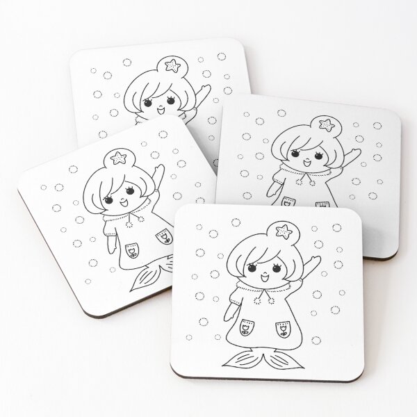 Item preview, mermaid coloring : mermaid bye for painting activity at home or at birthday party designed and sold by Tina-studio.