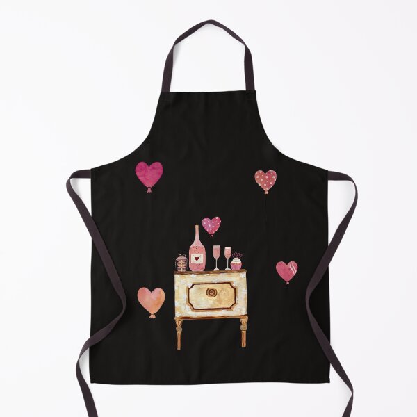 Item preview, Bureau love glass balloon cupcake pink watercolor black designed and sold by Yana Mustafina | Boho Soulful Designs.