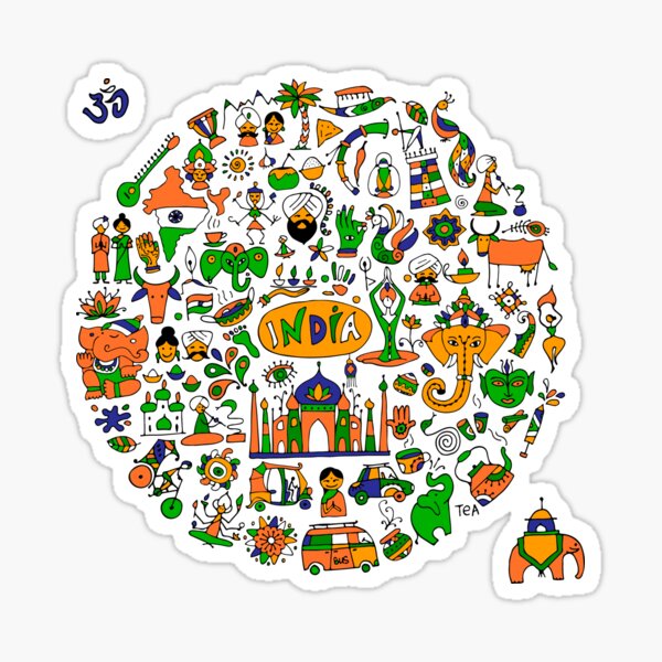 "India " Sticker for Sale by Kudryashka Redbubble