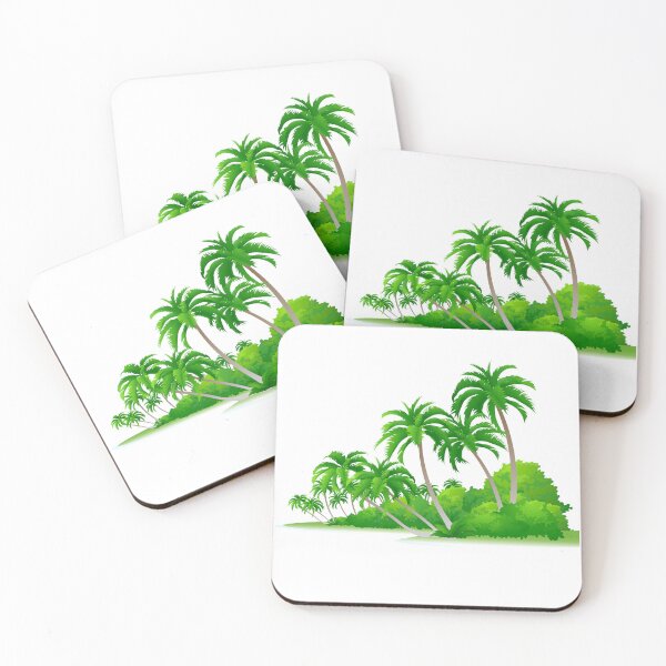 Item preview, Green coconut trees, print.  designed and sold by Senior-Kuzmin.