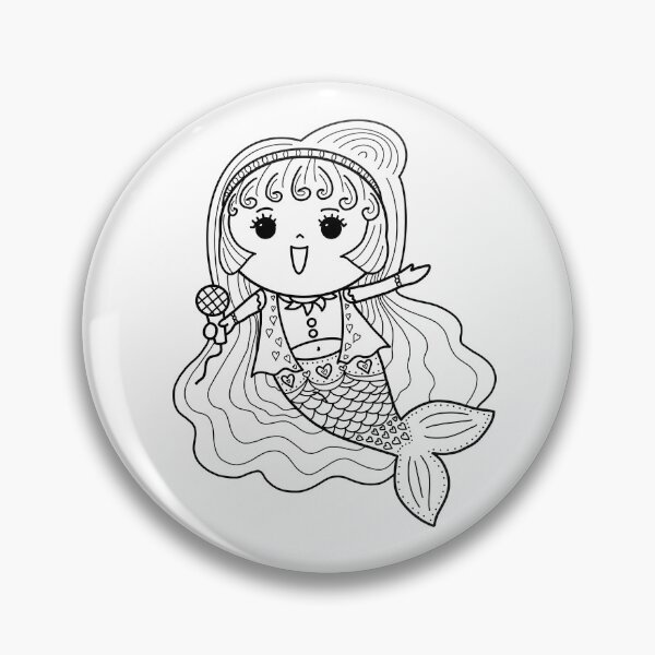 Item preview, mermaid coloring : mermaid sing for painting activity at home or at birthday party designed and sold by Tina-studio.