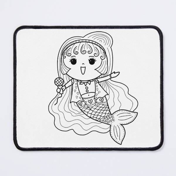 Item preview, mermaid coloring : mermaid sing for painting activity at home or at birthday party designed and sold by Tina-studio.