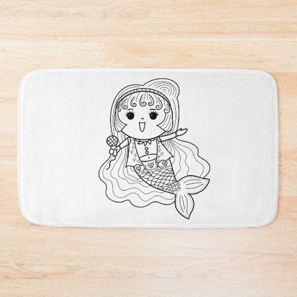 Item preview, mermaid coloring : mermaid sing for painting activity at home or at birthday party designed and sold by Tina-studio.