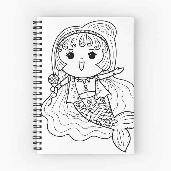 Item preview, mermaid coloring : mermaid sing for painting activity at home or at birthday party designed and sold by Tina-studio.