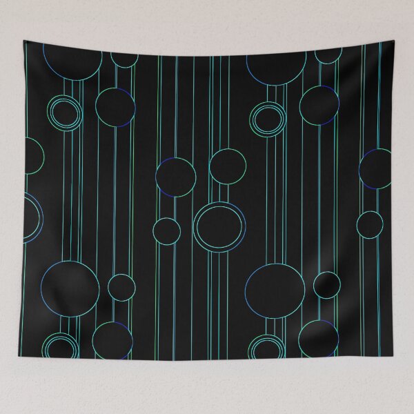 Item preview, Happy Italian Style Circles and Stripes Black & Luminous Outlines designed and sold by SpiritGifts.