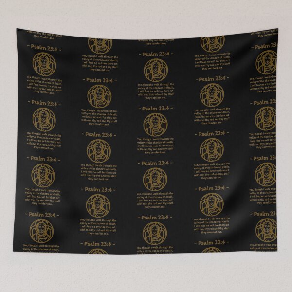 Item preview, Psalm 23:4 GOLD Yea, though I walk through the valley of the shadow of death, I will fear no evil: for thou art with me; thy rod and thy staff they comfort me. designed and sold by GeoffBeattie.