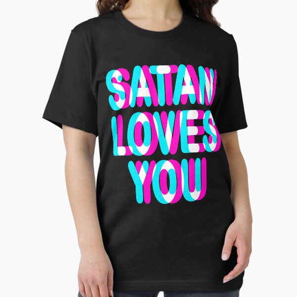 Vista previa del artículo con la obra «SATANÁS TE AMA - OCULTISMO SATÁNICO 3D TRIPPY», diseñado y vendido por ShirtWreck.