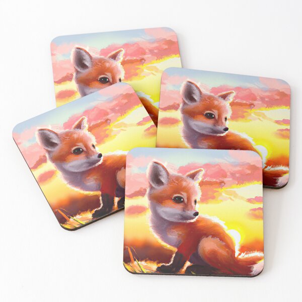 Item preview, Cute Fox Cub And A Sunset designed and sold by phillipbooth.