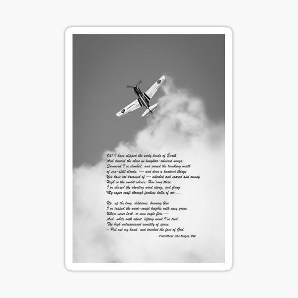 Item preview, Silver P-40 High Flight poem B&W version designed and sold by Flight Artworks.