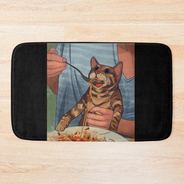 Item preview, cat eating spaghetti meme designed and sold by T FLAIRN ⭐⭐⭐⭐⭐.