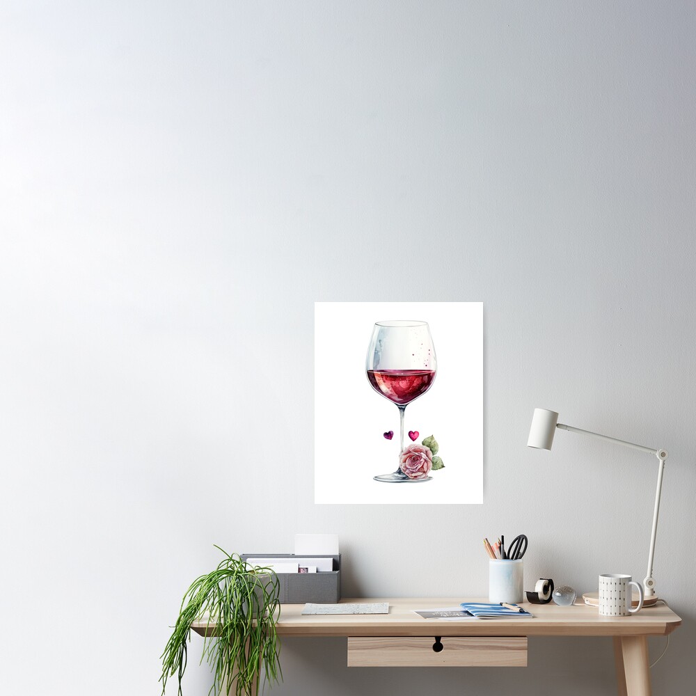 VALENTINE'S WINE GLASSES CUTE GIFTS FOR VALENTINES DAY Poster for Sale by  DreamShop57