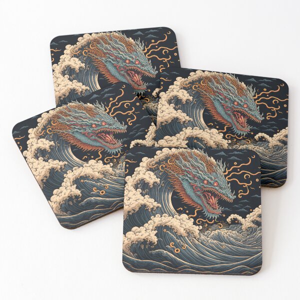 Item preview, dragon in the middle of a wave designed and sold by AeonGraphic.