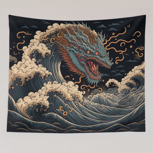 Item preview, dragon in the middle of a wave designed and sold by AeonGraphic.