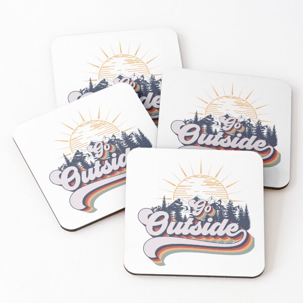 Item preview, Go outside camping adventure, cute retro typography designed and sold by HomeCoquette.