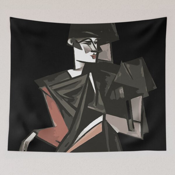 Item preview, Goth Girl Dancing Geometric Abstract Art designed and sold by taiche.