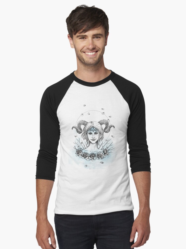 Thumbnail 1 von 3, Baseballshirt mit 3/4-Arm, Aries/ Widder designt und verkauft von Illumarie.