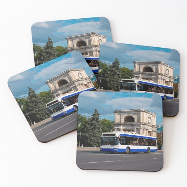 Item preview, Trolleybus BKM-321 on the streets of Chisinau, the capital of Moldova, against the background of the triumphal arch. designed and sold by ChernivtsiSkoda.