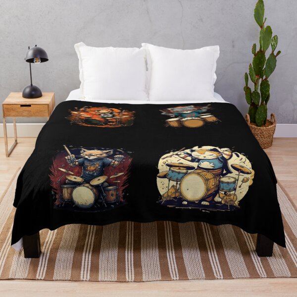 Item preview, Cat playing drums / Dog playing drums set designed and sold by Akimatax ✯✯✯✯✯.
