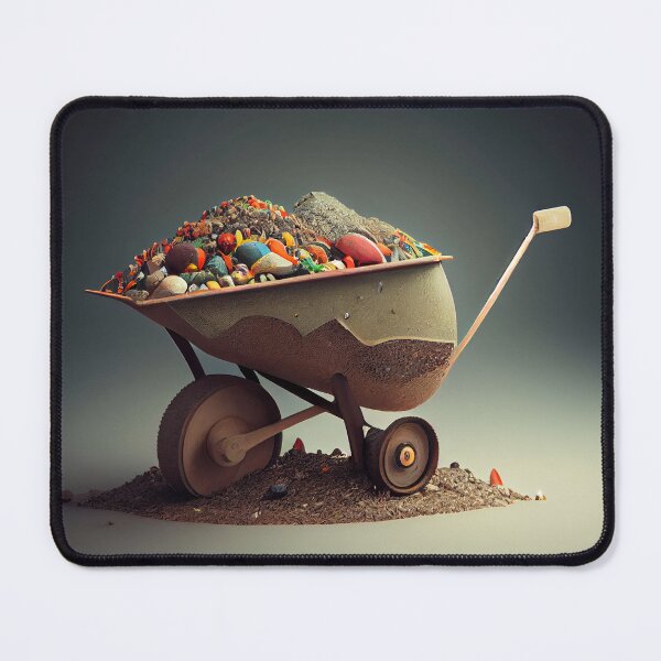 Artikelvorschau, Madly Magnified Wheelbarrow Digital Painting entworfen und verkauft von CodeAndColors.