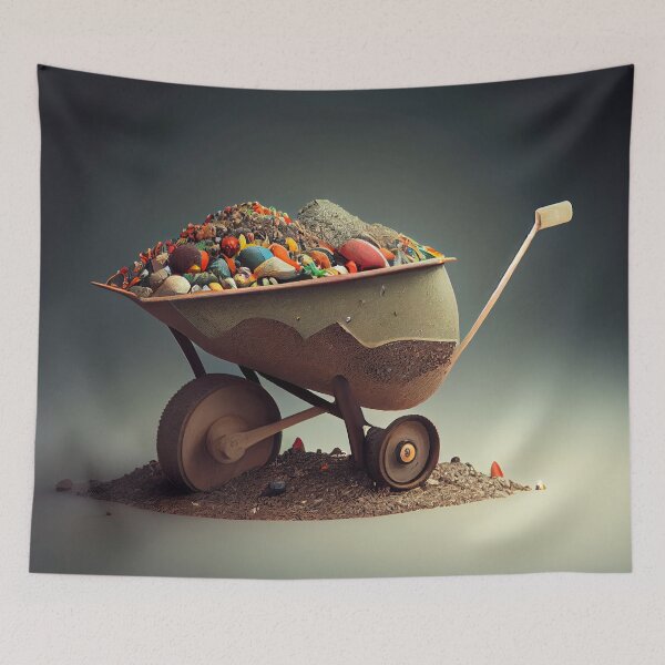 Item preview, Madly Magnified Wheelbarrow Digital Painting designed and sold by CodeAndColors.