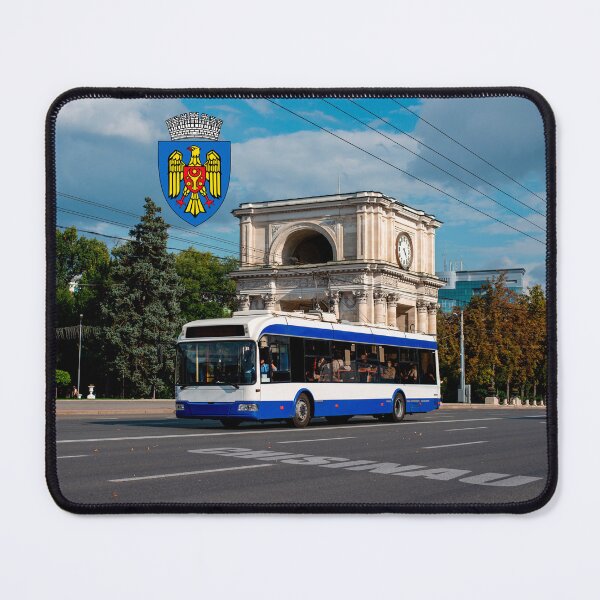 Item preview, Trolleybus BKM-321 on the streets of Chisinau, the capital of Moldova, against the background of the triumphal arch. designed and sold by ChernivtsiSkoda.