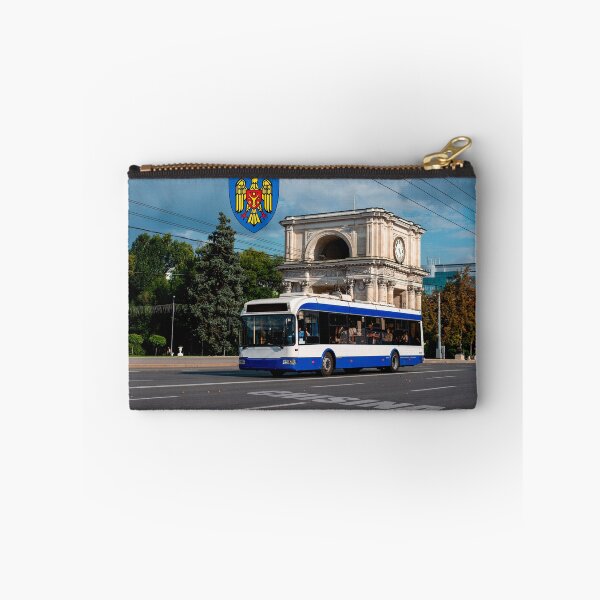 Item preview, Trolleybus BKM-321 on the streets of Chisinau, the capital of Moldova, against the background of the triumphal arch. designed and sold by ChernivtsiSkoda.
