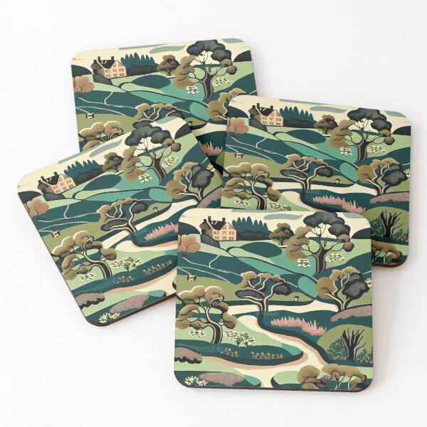 Item preview, Fluid Enchanted Flat English Countryside Chic Pattern Digital Painting designed and sold by CodeAndColors.