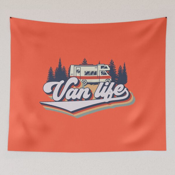 Item preview, Cute retro camping van typography, Van life camping short quote designed and sold by HomeCoquette.