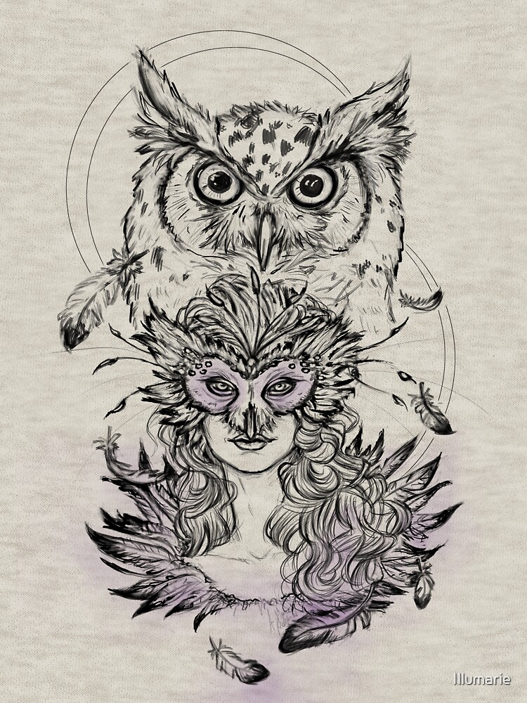 Thumbnail 7 von 7, Classic T-Shirt, Owl Lady designt und verkauft von Illumarie.