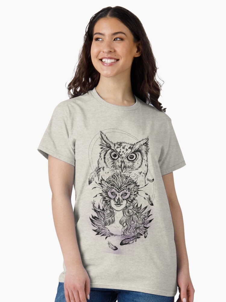 Thumbnail 1 von 7, Classic T-Shirt, Owl Lady designt und verkauft von Illumarie.